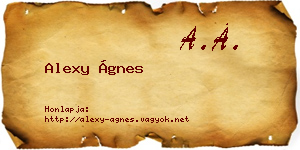 Alexy Ágnes névjegykártya