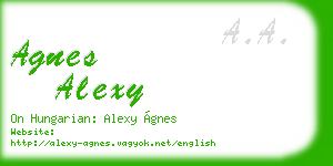 agnes alexy business card