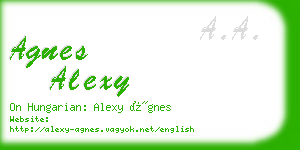 agnes alexy business card